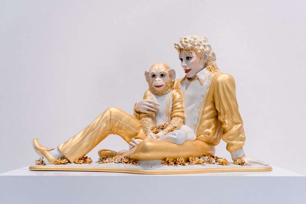 Michael Jackson & Bubbles“, Skulptur, The Broad Contemporary Art Museum, Los Angeles, Kalifornien